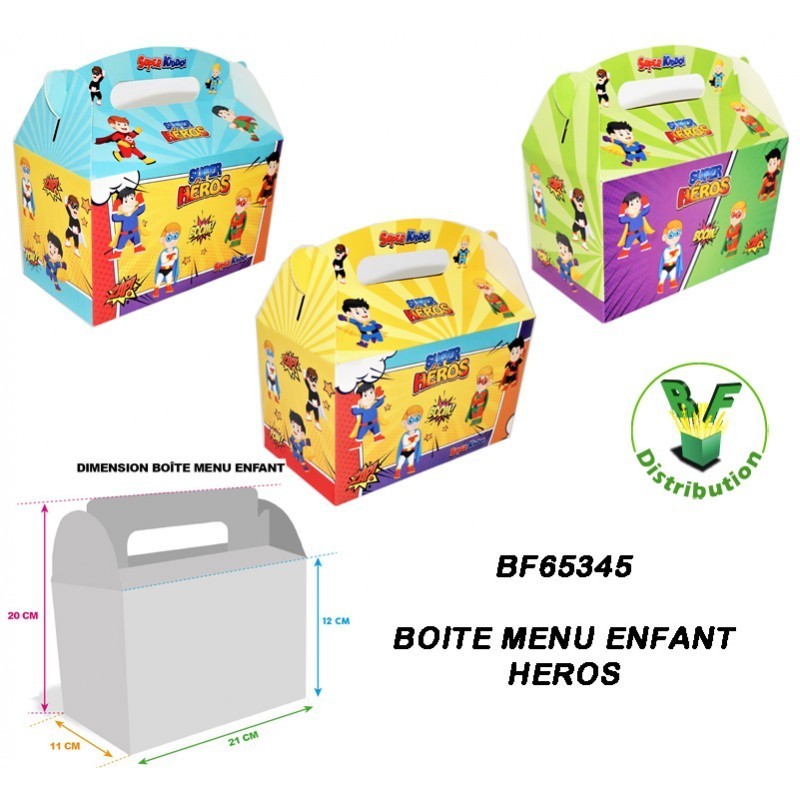 Boite menu enfant héros